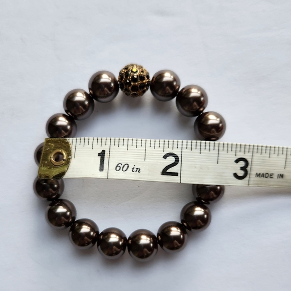 Stella & Dot Soiree Pearl Pave Bracelets set of 2 - Bronze, Silver - Picture 7 of 9